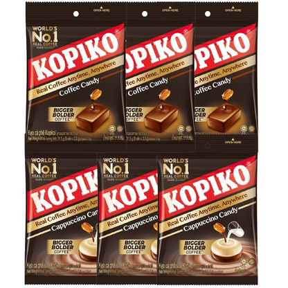 Kopiko Coffee & Cappuccino Candy Mix - 3 Packs of 9 Pieces (Total 27 candies)