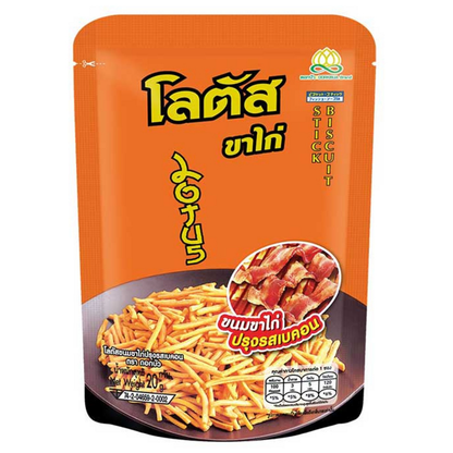 Lotus Chicken Leg Snacks Assortment - Bacon, Thai-style, and Spicy-Sour Flavors (15g each) - Pack of 3