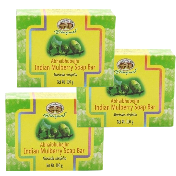 Abhaibhubejhr Noni Soap Bar 100g - Pack of 3 - Made in Thailand