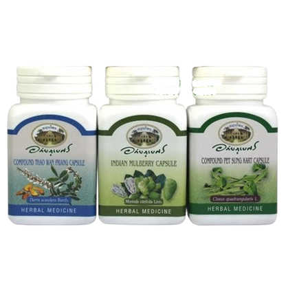 Abhaibhubejhr Bone & Joint Health Set (Bundle of 3) - Thai Herbal Supplements for Bone, Circulation & Flexibility