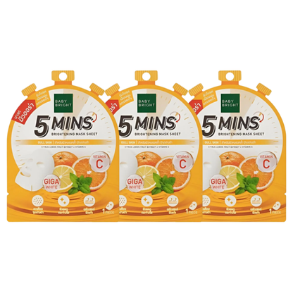 Baby Bright 5-Minute Brightening Mask Sheet - 18g (Pack of 3)