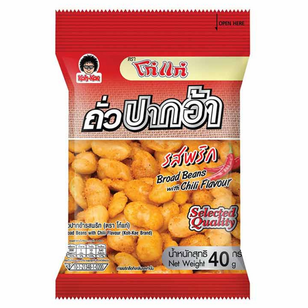 Koh Kae Snack Assortment Pack of 4 – Wasabi, Chili, Salted Broad Beans, and Peanuts with Crispy Fish