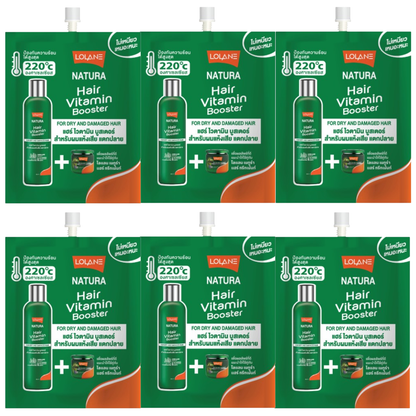 Lolane Natura Hair Vitamin Booster for Dry & Damaged Hair – 20ml (Pack of 6)