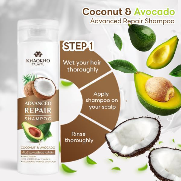 Khaokho Talaypu Advanced Repair Shampoo with Coconut & Avocado 240ml