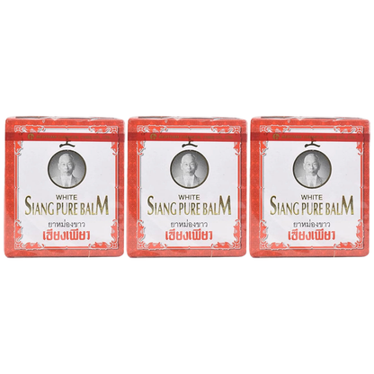 Siang Pure White Balm for Muscle Pain Relief & Massage - 12g (Pack of 3) - Made in Thailand