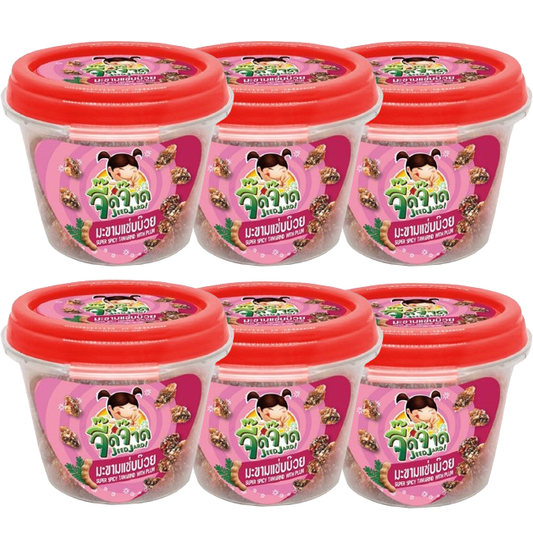 Jeedjad Tamarind with Plum - 50g Pack of 6 Thai Snacks