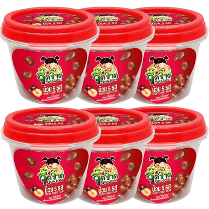 Jeedjad Plum 5 Flavors - 80g Pack of 6 Thai Plum Snacks