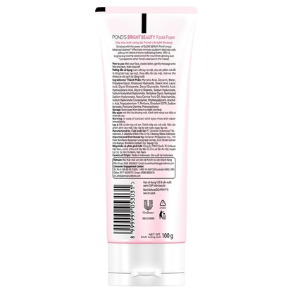 Pond's Bright Beauty Serum Facial Foam 100g - Brightening & Hydrating Cleanser