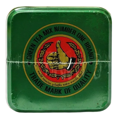 Cha Tra Mue Thai Milk Green Tea - Green Label, Tin-Type, 2.5g per Bag (50 Bags in a Tin)