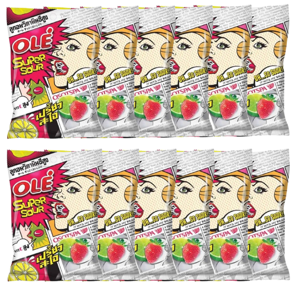 Olé Super Strawberry Lime Candy 17.5g - Pack of 12