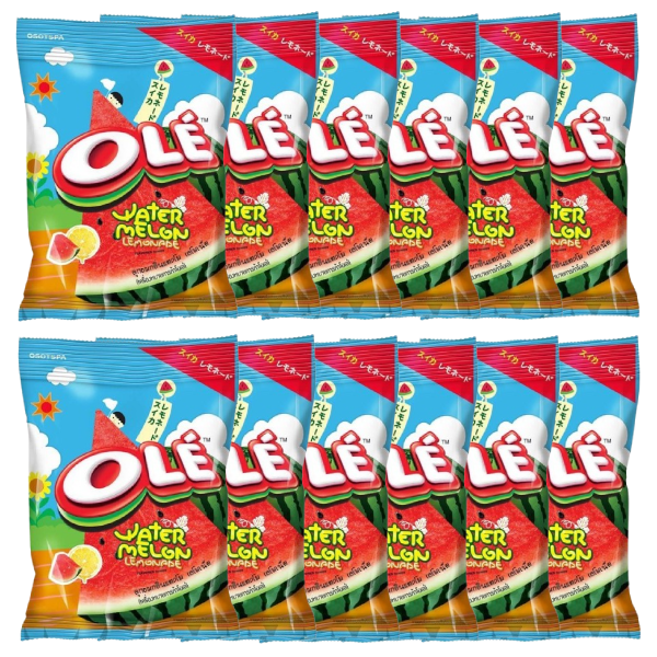 Olé Watermelon Lemonade Candy 25g – Pack of 12 Bags