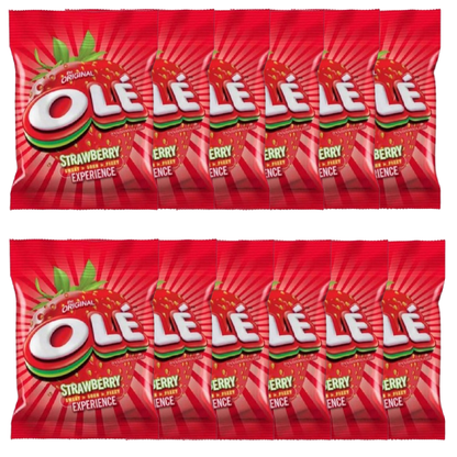 Olé Strawberry Candy 28g - Pack of 12 | Delicious Tangy Sweet Treats
