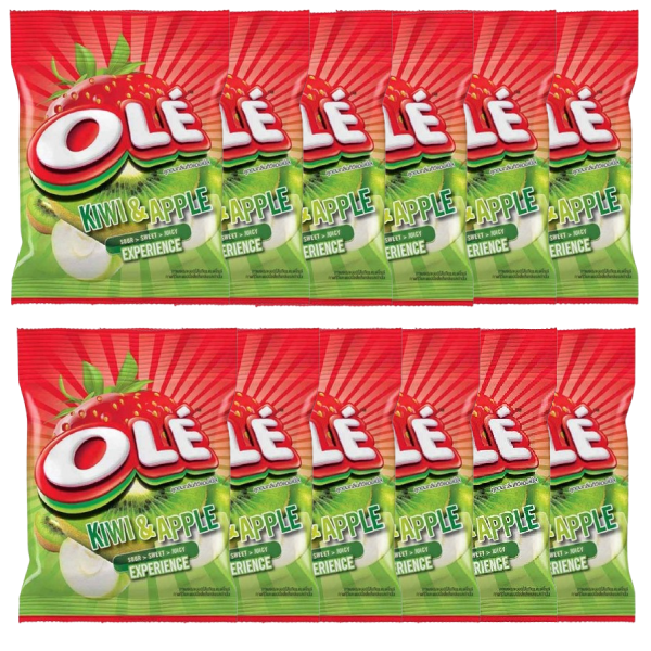 Olé Apple Kiwi Candy Packs - 20g x 12 Bags