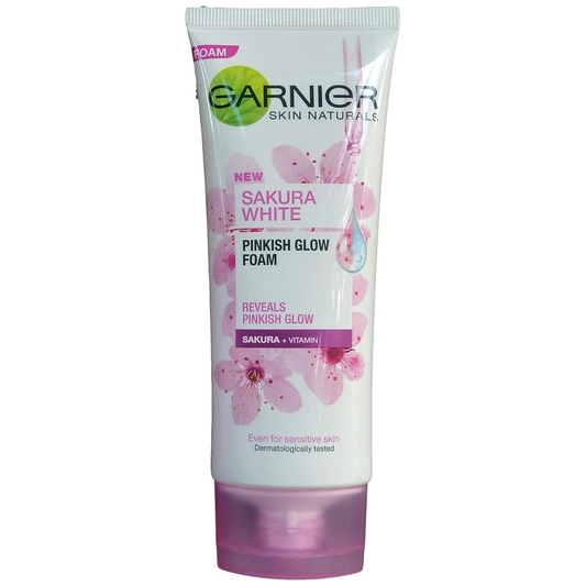 Garnier Sakura White + Vitamin Pinkish Glow Foam 100ml – Deep Cleansing & Brightening