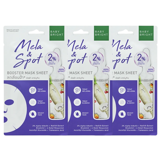 Baby Bright Mela & Spot Brightening Mask Sheet – Pack of 3, 20g