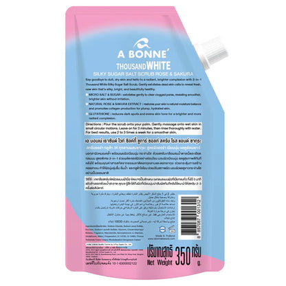 A Bonne' - Thousand White Silky Sugar Salt Scrub Rose & Sakura 350g.
