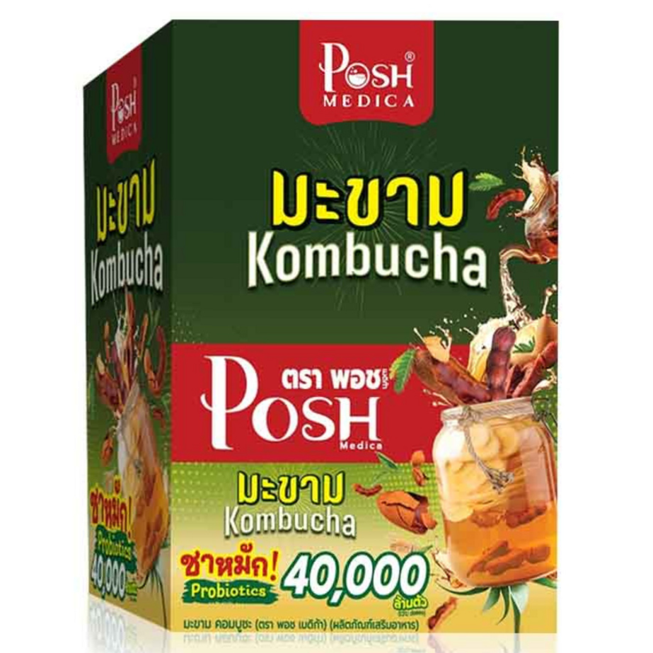 Posh Medica Tamarind Kombucha Fermented Tea - 20g Sachets (Pack of 6)