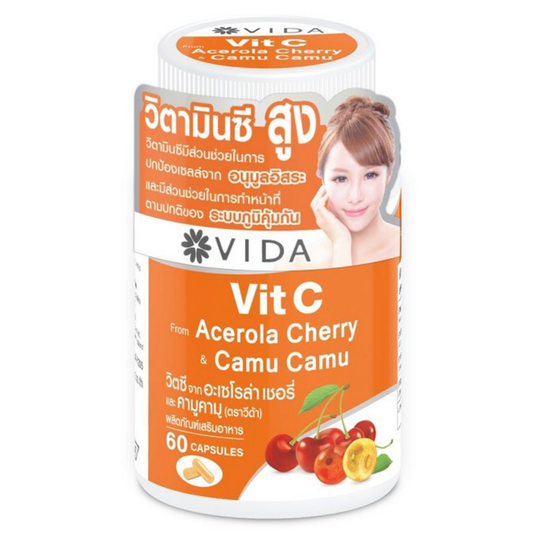 Vida Vitamin C with Acerola Cherry & Camu Camu - 60 Capsules