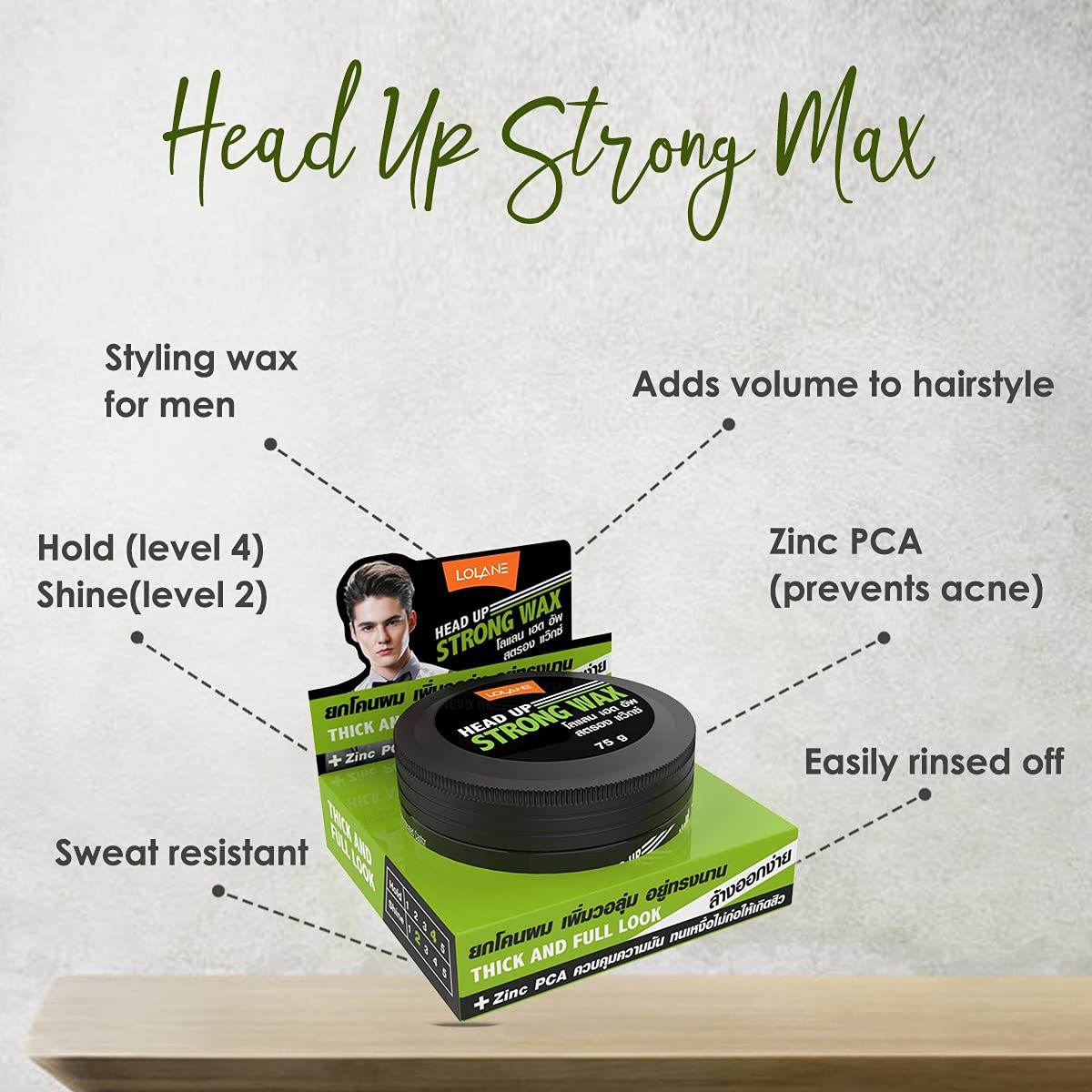 Lolane Head Up Strong Wax 75ml - Strong Hold Styling Product