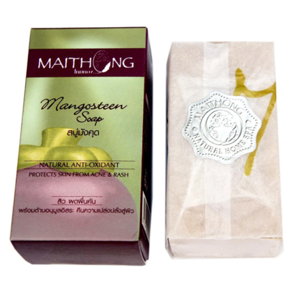 Maithong Mangosteen Golden Silk Soap 100g – Organic Brightening Skin Bar from Thailand
