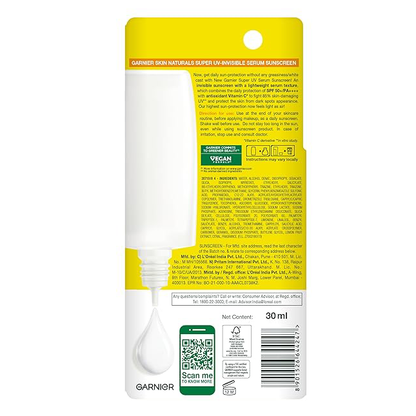Garnier Super UV Serum SPF 50+ – Lightweight Daily Sun Protection