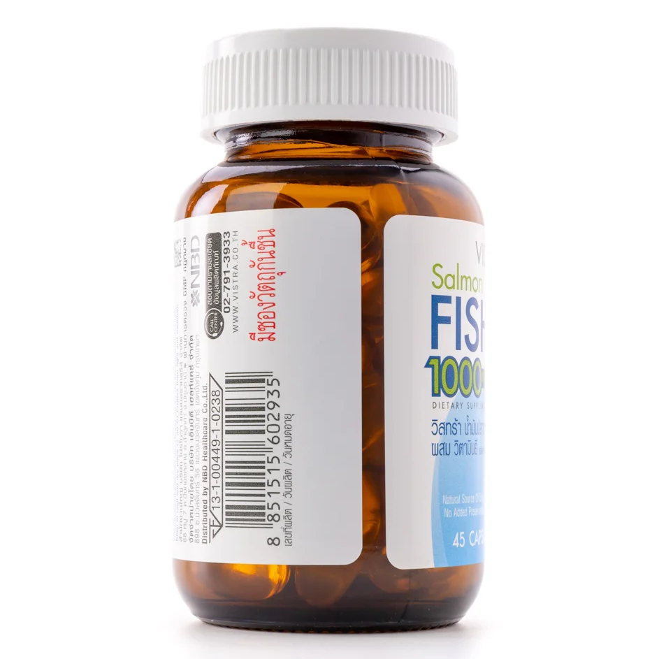 Vistra Salmon Fish Oil 1000 mg with Vitamin E - 45 Capsules for Heart & Joint Support