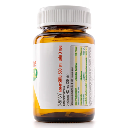 Vistra L-Carnitine 500 mg + 3L (30 Tablets) for Fat Burning & Energy