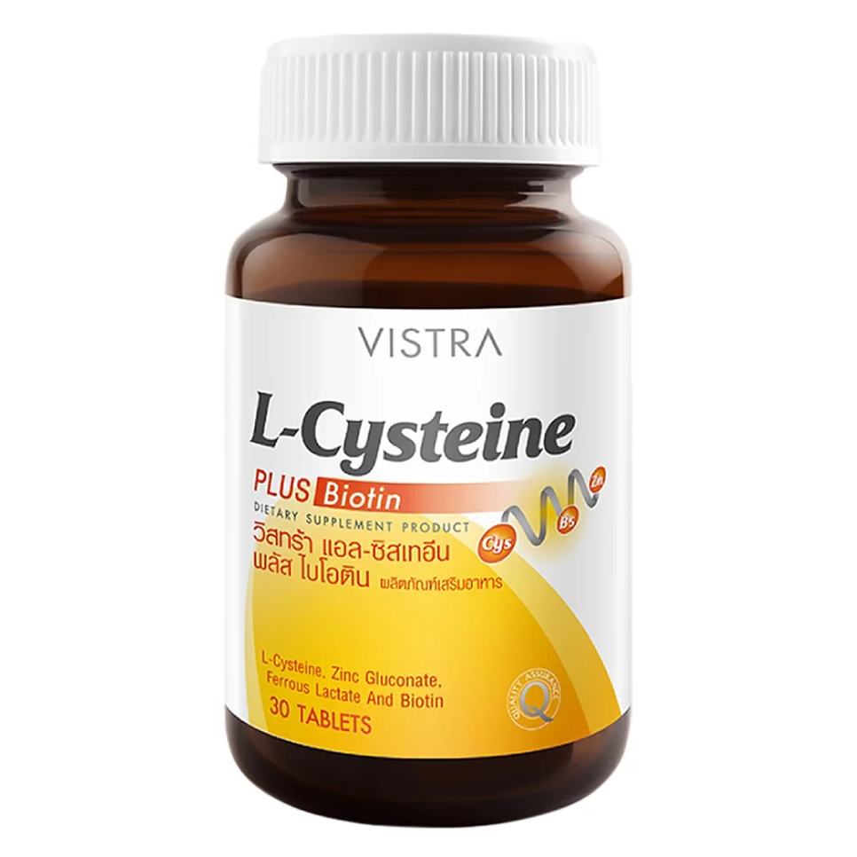 Vistra L-Cysteine Plus Biotin - 30 Tablets for Hair, Skin & Nails