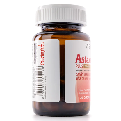 Vistra Astaxanthin 6 mg with Vitamin E - 30 Capsules for Skin & Anti-Aging