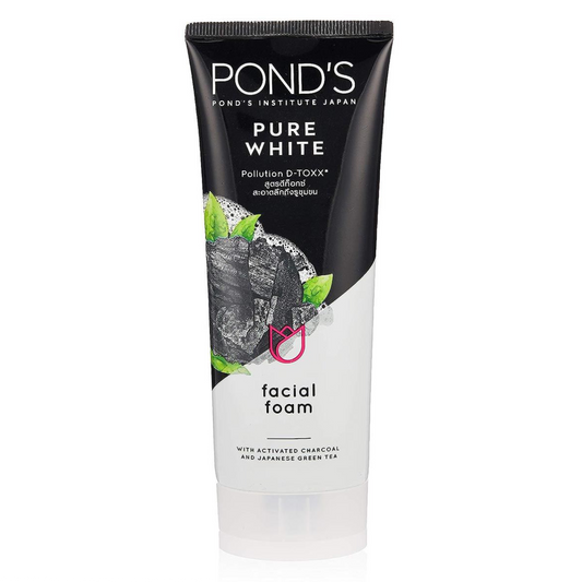 Pond's Pure White Charcoal Facial Foam 100g – Deep Cleansing & Brightening