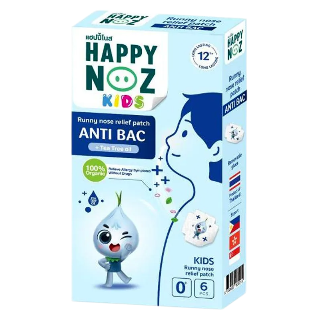 Happy Noz Kids Blue Fragrance Patches - Organic & Gentle Relief (Pack of 3 x 6)