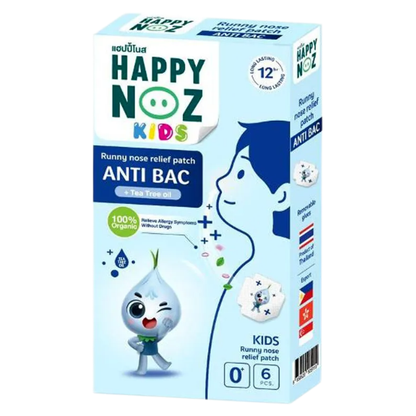 Happy Noz Kids Blue Fragrance Patches - Organic & Gentle Relief (Pack of 3 x 6)