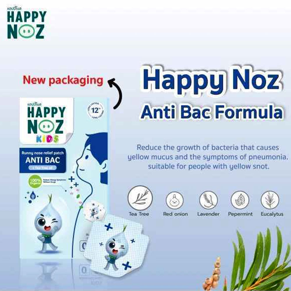 Happy Noz Kids Blue Fragrance Patches - Organic & Gentle Relief (Pack of 3 x 6)