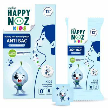 Happy Noz Kids Blue Fragrance Patches - Organic & Gentle Relief (Pack of 3 x 6)