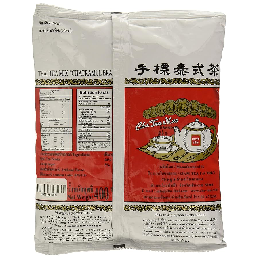 Cha Tra Mue Thai Tea Mix Powder - Red Label, 400g Bag