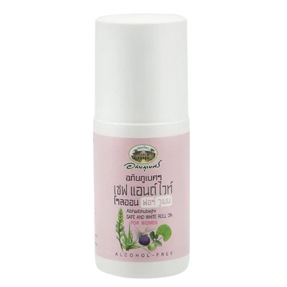 Abhaibhubejhr Safe & White Natural Roll-On Deodorant 50ml - Made in Thailand