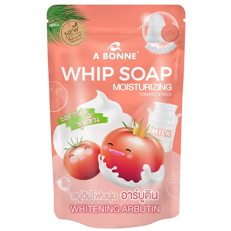 A Bonne Whip Soap Moisturizing Tomato Milk 100g - Gentle Hydrating Cleanser