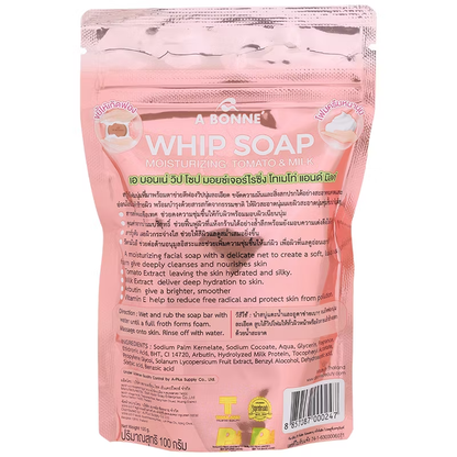 A Bonne Whip Soap Moisturizing Tomato Milk 100g - Gentle Hydrating Cleanser