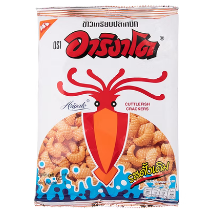 Arigato Squid Crackers Variety Pack - Original, Grilled, Chili & Tomato, Stir-Fried Clams, Spicy Shrimp Sauces (5 Mixed Flavors, 50g Each)