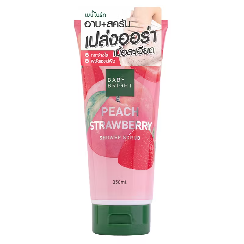 Baby Bright Peach & Strawberry Shower Scrub 350ml – Gentle Exfoliation & Skin Rejuvenation