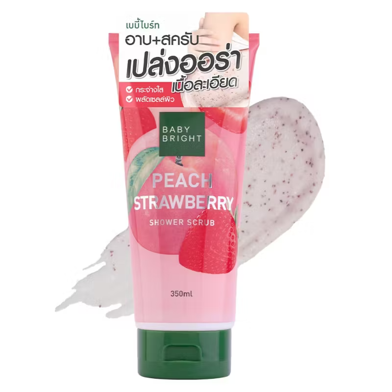 Baby Bright Peach & Strawberry Shower Scrub 350ml – Gentle Exfoliation & Skin Rejuvenation