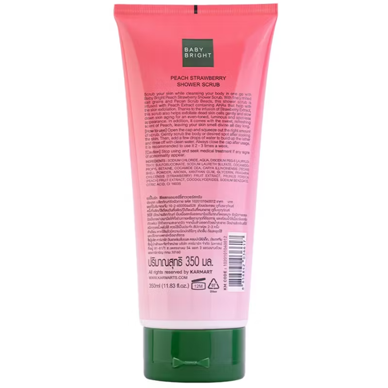 Baby Bright Peach & Strawberry Shower Scrub 350ml – Gentle Exfoliation & Skin Rejuvenation