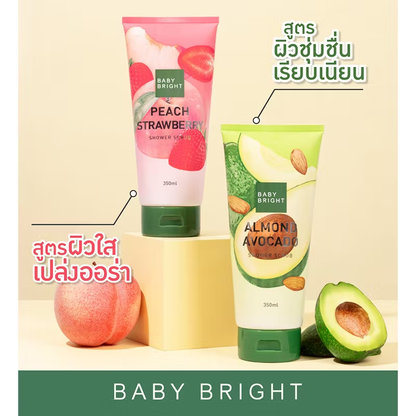 Baby Bright Peach & Strawberry Shower Scrub 350ml – Gentle Exfoliation & Skin Rejuvenation