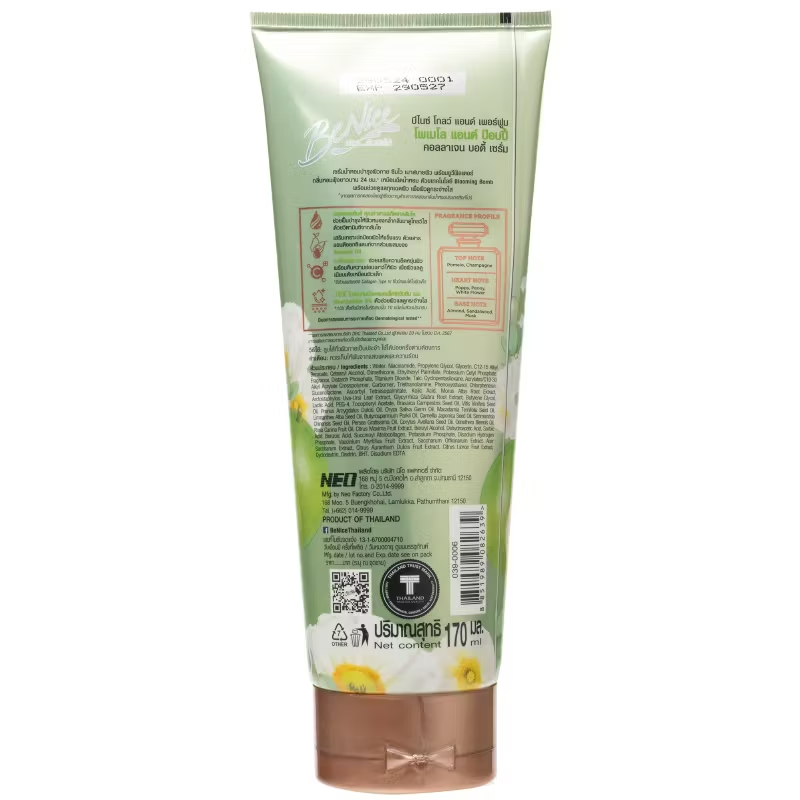 BeNice Glow & Perfume Collagen Body Serum – Pomelo & Poppy, 170ml