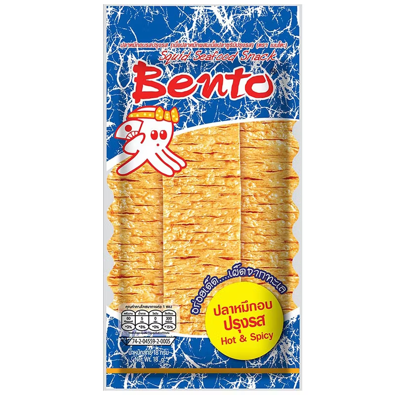 Bento Baked Spicy Squid Snack - 22g, Pack of 6