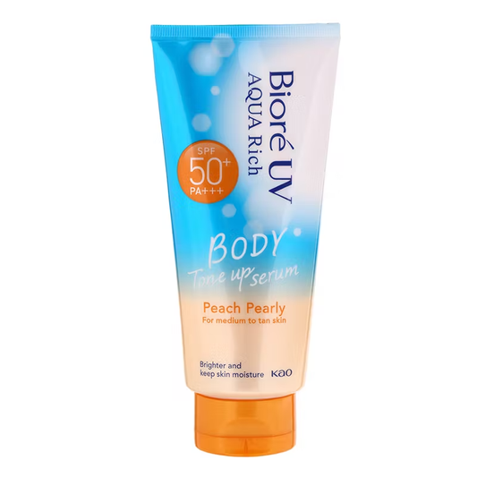 Biore UV Aqua Rich Body Tone Up Serum Peach Pearly SPF50+ PA+++ 130ml