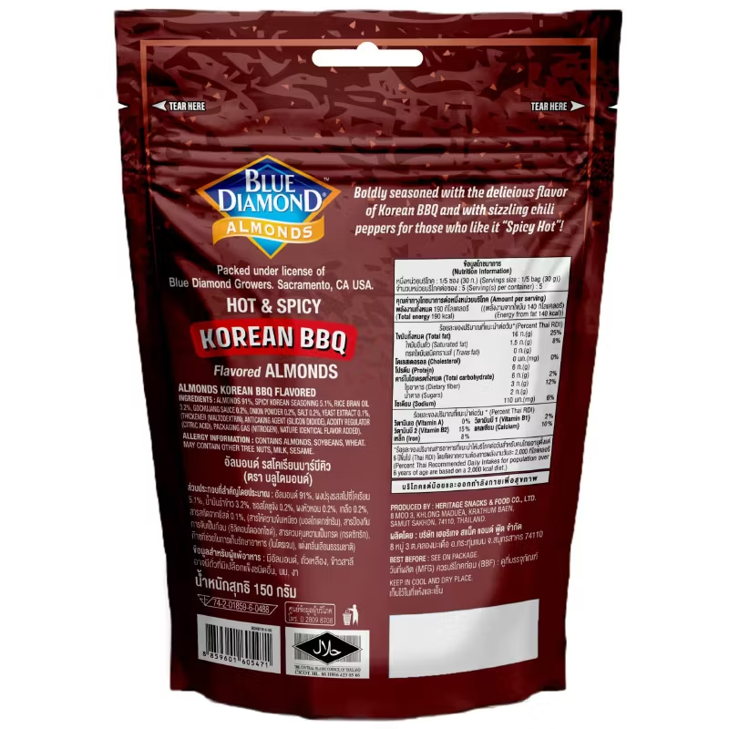 Blue Diamond Korean BBQ Almonds 150g – Crispy & Flavorful Snack
