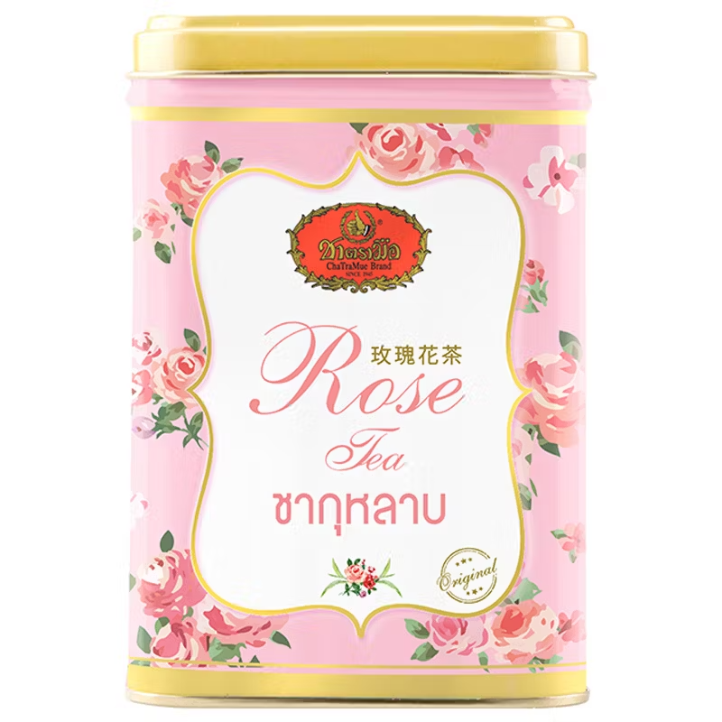 Cha Tra Mue Oolong Thai Tea Powder with Rose Petals – 50g Tin (10 x 5g Bags)