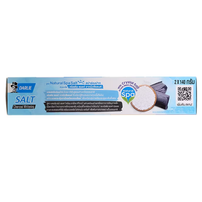 Darlie Salt Charcoal Whitening Toothpaste 140g – Pack of 2 for Bright, Healthy Smile