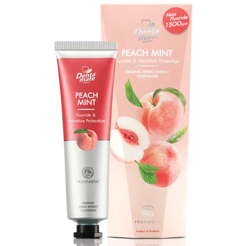 Dentamate Peach Mint Herbal Extract Toothpaste 70g – Fresh Breath & Protection